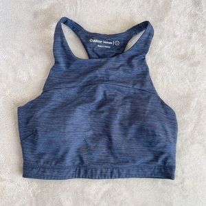Outdoor Voices Move Free High Neck Sports Bra Baltic Blue